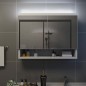 vidaXL LED-Bad-Spiegelschrank Weiß 80x15x60 cm MDF vidaXL LED-Bad-Spiegelschrank Weiß 80x15x60 cm MDF