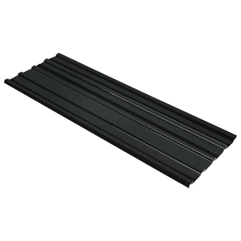 Dachpaneele 12 Stk. Verzinkter Stahl Anthrazit Dachpaneele 12 Stk. Verzinkter Stahl Anthrazit