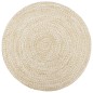 Teppich Handgefertigt Jute Weiß und Braun 180 cm Teppich Handgefertigt Jute Weiß und Braun 180 cm