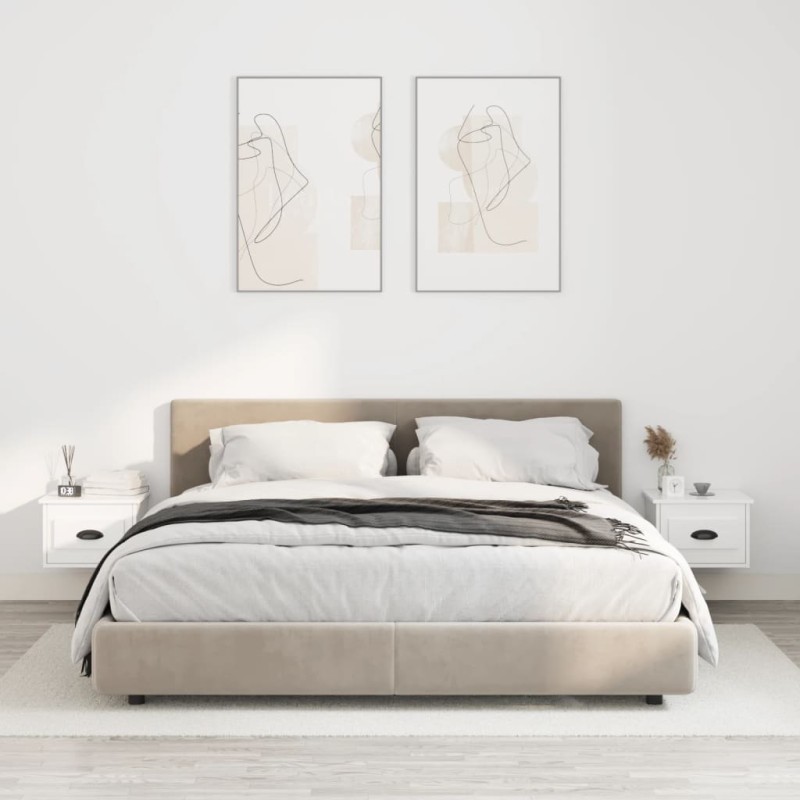 Wand-Nachttische 2 Stk. Weiß 41,5x36x28 cm Wand-Nachttische 2 Stk. Weiß 41,5x36x28 cm