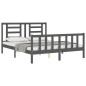 Massivholzbett mit Kopfteil Grau 160x200 cm Massivholzbett mit Kopfteil Grau 160x200 cm