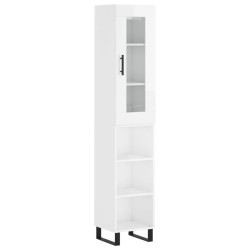 vidaXL Highboard Hochglanz-Weiß 34,5x34x180 cm Holzwerkstoff