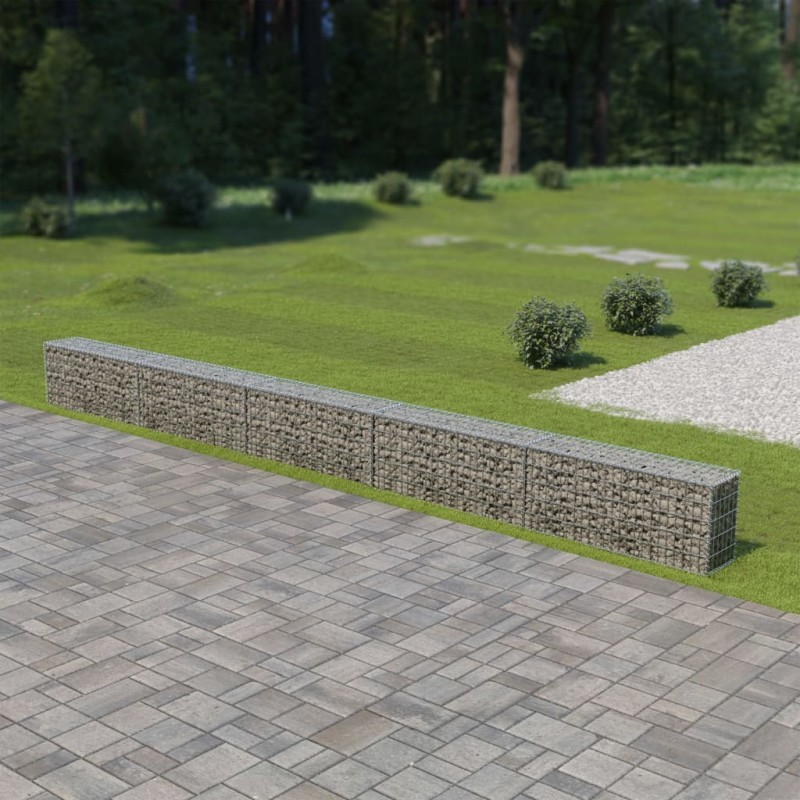 Gabionenwand mit Abdeckung Verzinkter Stahl 600×30×50 cm Gabionenwand mit Abdeckung Verzinkter Stahl 600×30×50 cm