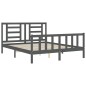 Massivholzbett mit Kopfteil Grau 160x200 cm Massivholzbett mit Kopfteil Grau 160x200 cm