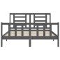 Massivholzbett mit Kopfteil Grau 160x200 cm Massivholzbett mit Kopfteil Grau 160x200 cm
