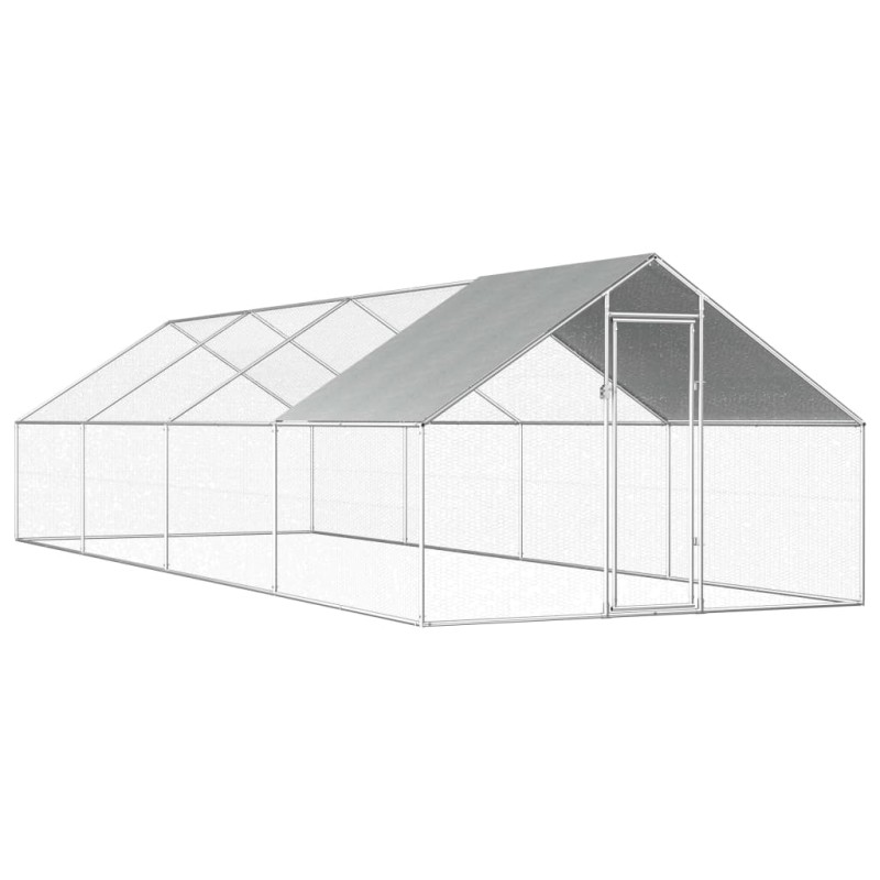 Outdoor-Hühnerkäfig 2,75x8x1,92 m Verzinkter Stahl Outdoor-Hühnerkäfig 2,75x8x1,92 m Verzinkter Stahl
