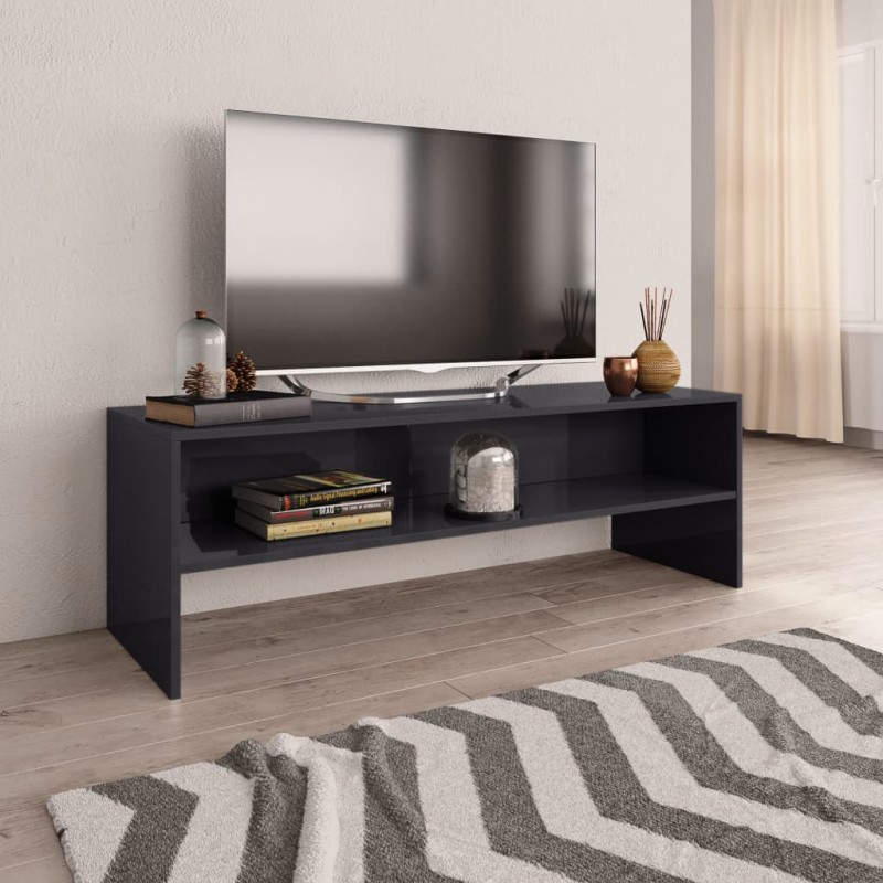 TV-Schrank Hochglanz-Grau 120x40x40 cm Holzwerkstoff TV-Schrank Hochglanz-Grau 120x40x40 cm Holzwerkstoff