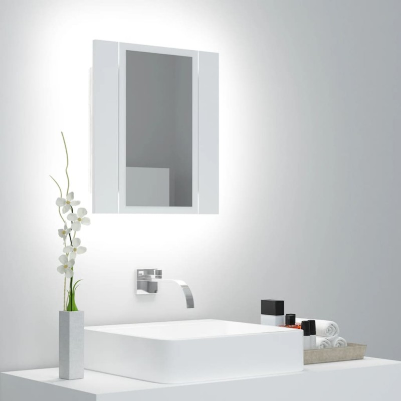 vidaXL LED-Bad-Spiegelschrank Weiß 40x12x45 cm Acryl vidaXL LED-Bad-Spiegelschrank Weiß 40x12x45 cm Acryl