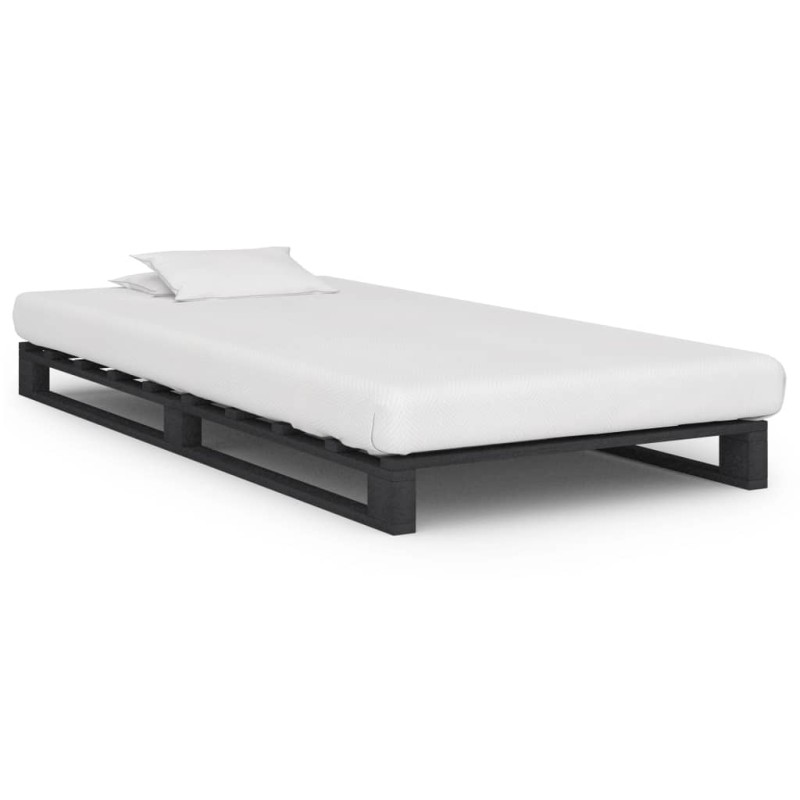 vidaXL Palettenbett Grau Massivholz Kiefer 100×200 cm vidaXL Palettenbett Grau Massivholz Kiefer 100×200 cm