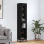 Highboard Schwarz 34,5x34x180 cm Holzwerkstoff Highboard Schwarz 34,5x34x180 cm Holzwerkstoff
