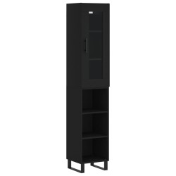Highboard Schwarz 34,5x34x180 cm Holzwerkstoff