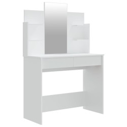 vidaXL Schminktisch mit Spiegel Weiß 96x40x142 cm