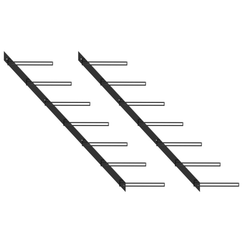 Wand-Weinregale für 14 Flaschen 2 Stk. Schwarz Metall Wand-Weinregale für 14 Flaschen 2 Stk. Schwarz Metall