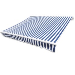 vidaXL Markisenbespannung Canvas Blau & Weiß 6x3 m (ohne Rahmen)