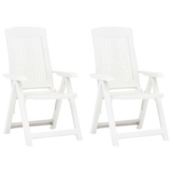 Verstellbare Gartenstühle 2 Stk. Kunststoff Weiß