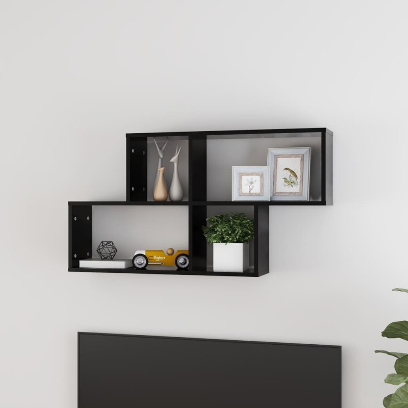 vidaXL Wandregal Schwarz 100x18x53 cm Holzwerkstoff vidaXL Wandregal Schwarz 100x18x53 cm Holzwerkstoff