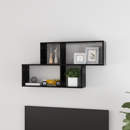 vidaXL Wandregal Schwarz 100x18x53 cm Holzwerkstoff