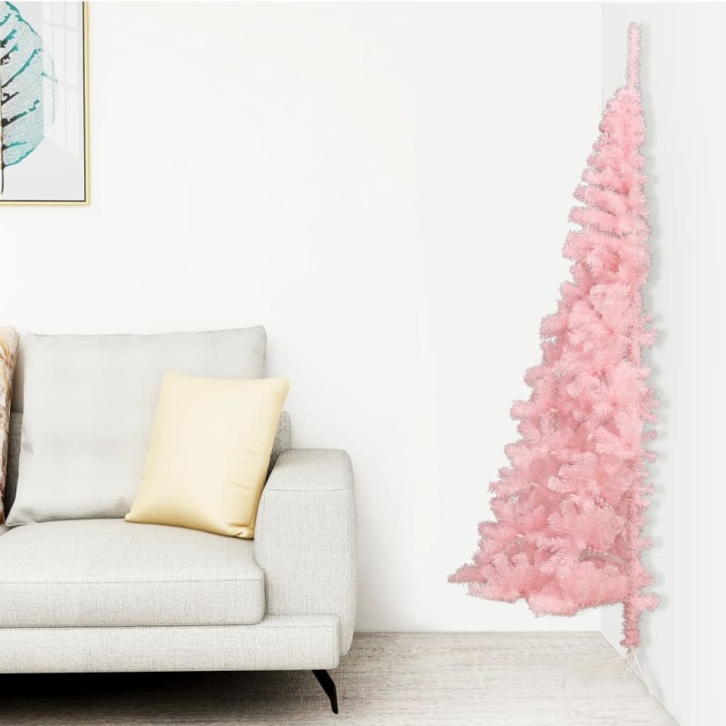 Künstlicher Halb-Weihnachtsbaum mit Ständer Rosa 120 cm PVC Künstlicher Halb-Weihnachtsbaum mit Ständer Rosa 120 cm PVC