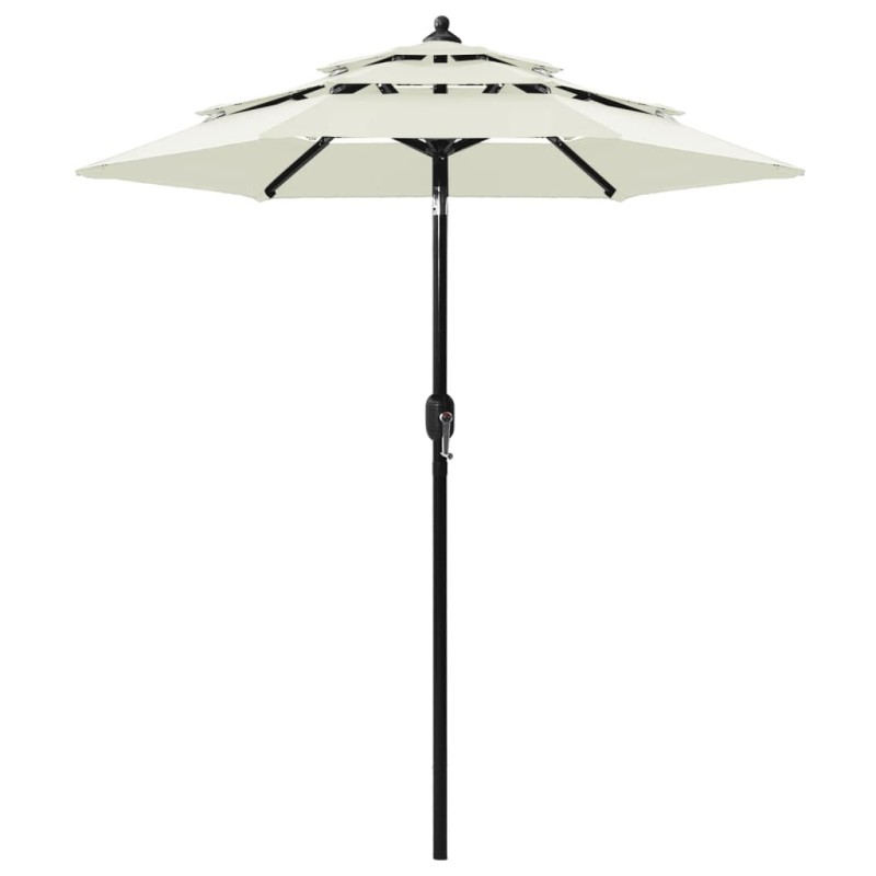 Sonnenschirm mit Aluminium-Mast 3-lagig Sandfarben 2 m Sonnenschirm mit Aluminium-Mast 3-lagig Sandfarben 2 m