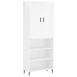 vidaXL Highboard Hochglanz-Weiß 69,5x34x180 cm Holzwerkstoff