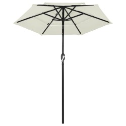 Sonnenschirm mit Aluminium-Mast 3-lagig Sandfarben 2 m