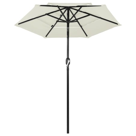 Sonnenschirm mit Aluminium-Mast 3-lagig Sandfarben 2 m