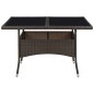 Garten-Esstisch Braun Poly Rattan und Glas Garten-Esstisch Braun Poly Rattan und Glas