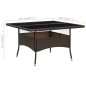 Garten-Esstisch Braun Poly Rattan und Glas Garten-Esstisch Braun Poly Rattan und Glas