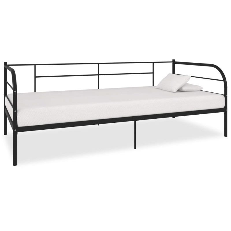 Tagesbett-Rahmen Schwarz Metall 90×200 cm Tagesbett-Rahmen Schwarz Metall 90×200 cm