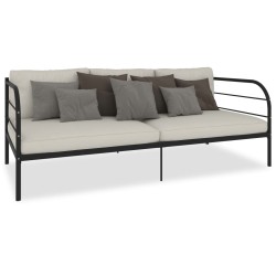 Tagesbett-Rahmen Schwarz Metall 90×200 cm