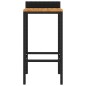 vidaXL Barhocker 2 Stk. Schwarz Poly Rattan und Massivholz Akazie vidaXL Barhocker 2 Stk. Schwarz Poly Rattan und Massivholz Akazie