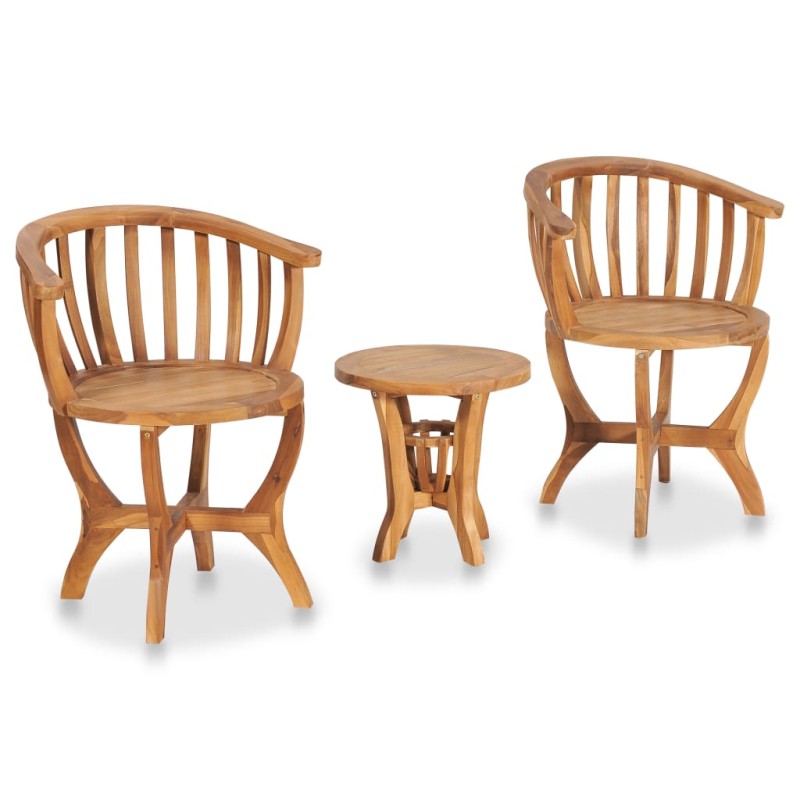 3-tlg. Garten-Bistro-Set Teak Massivholz 3-tlg. Garten-Bistro-Set Teak Massivholz