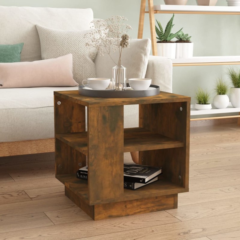 vidaXL Couchtisch Räuchereiche 40x40x43 cm Holzwerkstoff vidaXL Couchtisch Räuchereiche 40x40x43 cm Holzwerkstoff