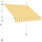 Einziehbare Markise Handbetrieben 200 cm Orange/Weiß Gestreift Einziehbare Markise Handbetrieben 200 cm Orange/Weiß Gestreift
