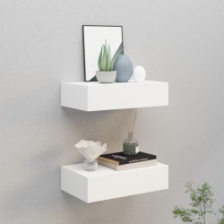 Wand-Schubladenregale 2 Stk. Weiß 40x23,5x10 cm MDF