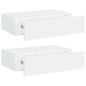 Wand-Schubladenregale 2 Stk. Weiß 40x23,5x10 cm MDF Wand-Schubladenregale 2 Stk. Weiß 40x23,5x10 cm MDF