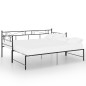 vidaXL Tagesbett Ausziehbar Schwarz Metall 90x200 cm vidaXL Tagesbett Ausziehbar Schwarz Metall 90x200 cm