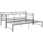 vidaXL Tagesbett Ausziehbar Schwarz Metall 90x200 cm vidaXL Tagesbett Ausziehbar Schwarz Metall 90x200 cm