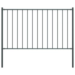 Zaunfeld mit Pfosten Pulverbeschichteter Stahl 1,7 x 0,75 m