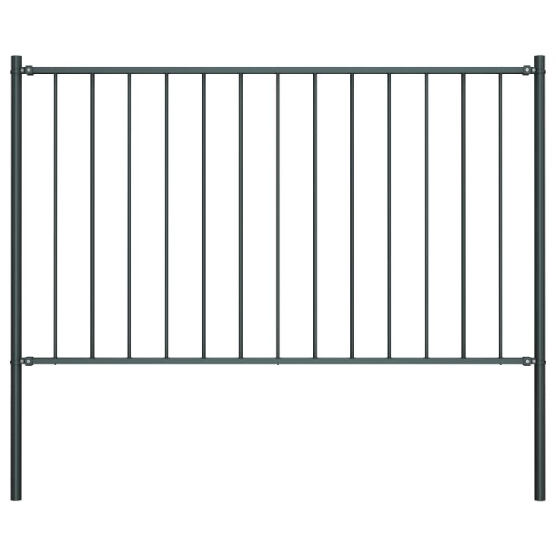 Zaunfeld mit Pfosten Pulverbeschichteter Stahl 1,7 x 0,75 m Zaunfeld mit Pfosten Pulverbeschichteter Stahl 1,7 x 0,75 m