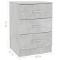 Nachttisch Betongrau 38x35x56 cm Holzwerkstoff Nachttisch Betongrau 38x35x56 cm Holzwerkstoff