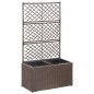 Hochbeet mit Rankgitter 2 Töpfe 58×30×107cm Poly Rattan Braun Hochbeet mit Rankgitter 2 Töpfe 58×30×107cm Poly Rattan Braun