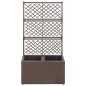 Hochbeet mit Rankgitter 2 Töpfe 58×30×107cm Poly Rattan Braun Hochbeet mit Rankgitter 2 Töpfe 58×30×107cm Poly Rattan Braun