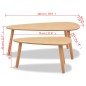 Beistelltisch Set 2 Stk. Kiefernholz Massiv Braun Beistelltisch Set 2 Stk. Kiefernholz Massiv Braun