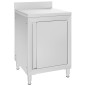 Gastro-Arbeitstisch mit Schrank 60x60x96 cm Edelstahl Gastro-Arbeitstisch mit Schrank 60x60x96 cm Edelstahl