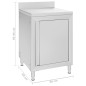 Gastro-Arbeitstisch mit Schrank 60x60x96 cm Edelstahl Gastro-Arbeitstisch mit Schrank 60x60x96 cm Edelstahl