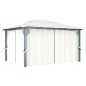 Pavillon mit Vorhängen 400 x 300 cm Creme Aluminium Pavillon mit Vorhängen 400 x 300 cm Creme Aluminium