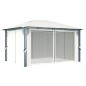 Pavillon mit Vorhängen 400 x 300 cm Creme Aluminium Pavillon mit Vorhängen 400 x 300 cm Creme Aluminium