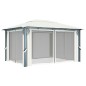 Pavillon mit Vorhängen 400 x 300 cm Creme Aluminium Pavillon mit Vorhängen 400 x 300 cm Creme Aluminium