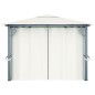 Pavillon mit Vorhängen 400 x 300 cm Creme Aluminium Pavillon mit Vorhängen 400 x 300 cm Creme Aluminium